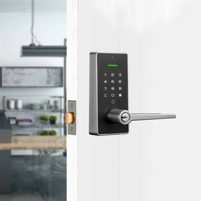 YALE LIBI Keyed Digital Lever Satin Nickel