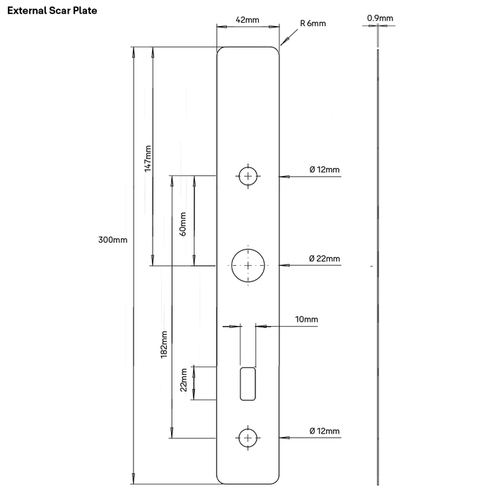 Yale Unity Slim Retrofit Scar Plate 42mm Black