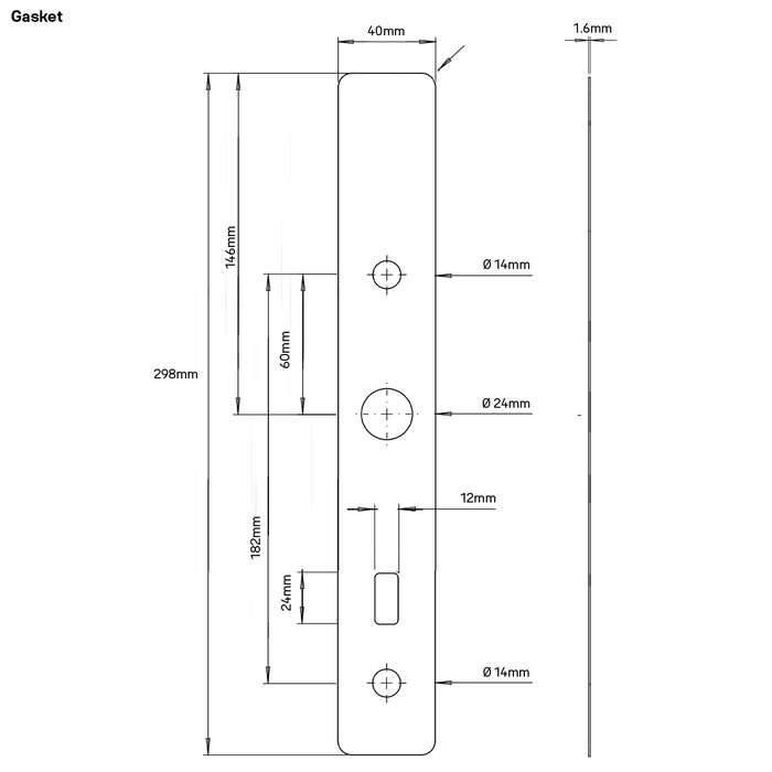 Yale Unity Slim Retrofit Scar Plate 42mm Black