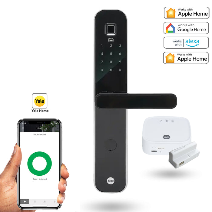Yale YDM 7220 Smart Ready Fingerprint Door Lock with Yale Home Module and Connect Plus Hub Combo Deal