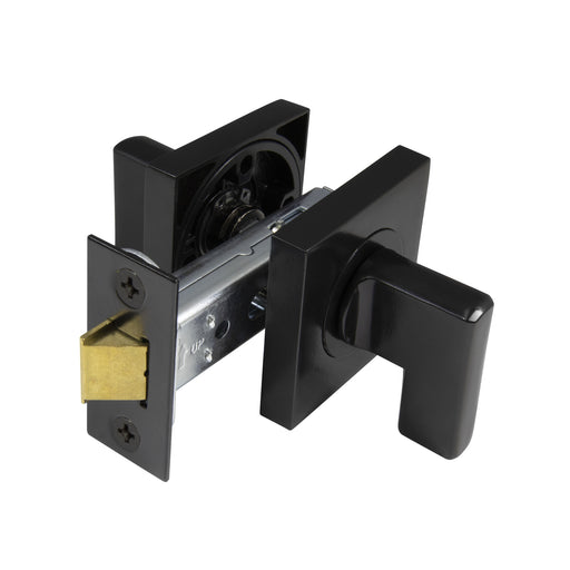 Windsor Mini Lever Latch Set Square Rose - Ideal for entry doors with digital lock and pull handles - The Keyless Store