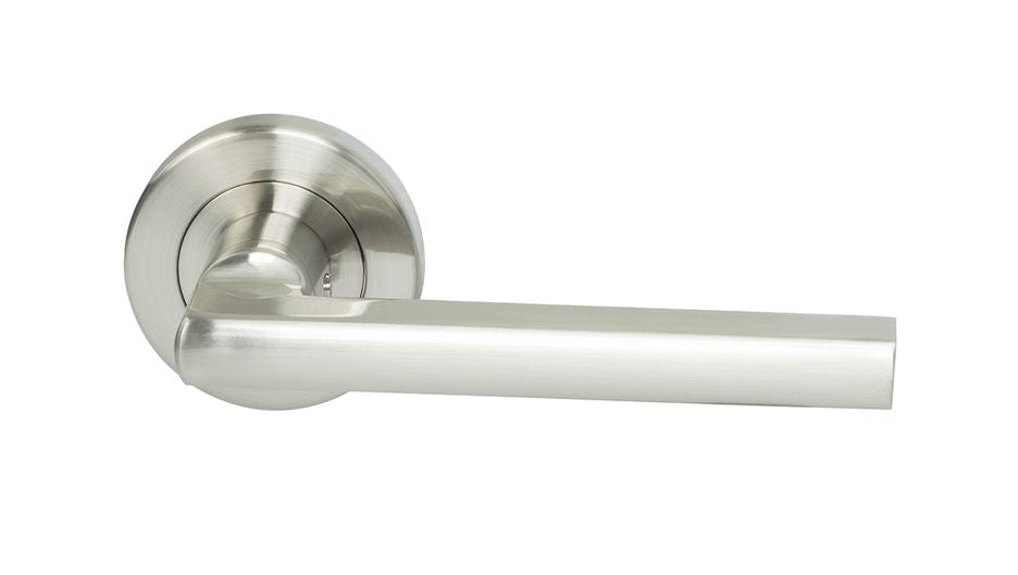 Miles Nelson Milano Range Parma Round Rose Leverset Satin Nickel - The Keyless Store