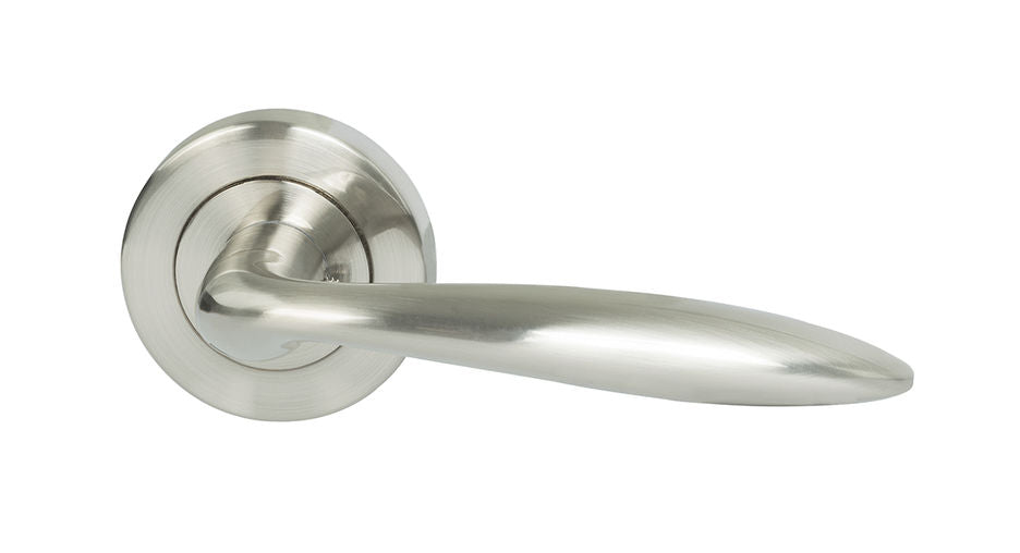 Miles Nelson Milano Range Tivoli Round Rose Leverset Satin Nickel - The Keyless Store