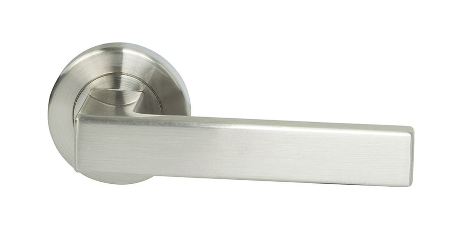 Miles Nelson Milano Range Verona Round Rose Leverset Satin Nickel - The Keyless Store