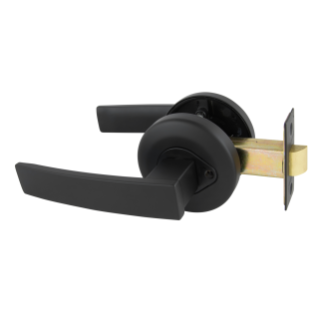 Schlage Valor Series Angular Door Lever Round Rose Black - The Keyless Store