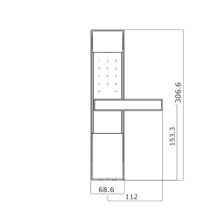 Yale 3109A Smart Door Lock - dimensions - The Keyless Store