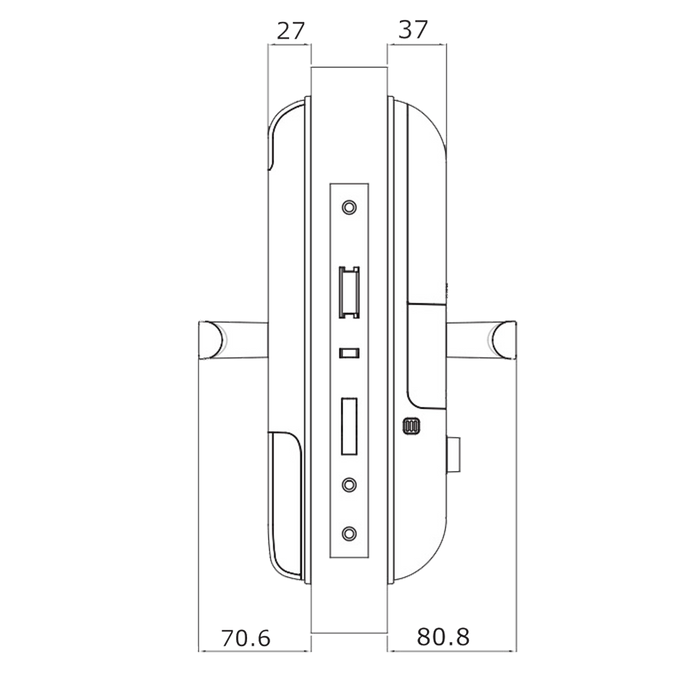 Yale 3109A Smart Door Lock dimensions - The Keyless Store