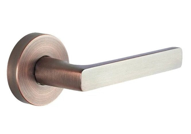 Schlage Medio Series Rivera Door Lever Aged Brushed Copper