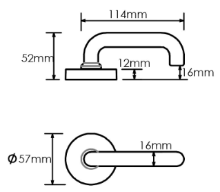 Schlage Medio Series Centra Door Lever Brushed Satin Chrome (Satin Chrome Plate) - The Keyless Store