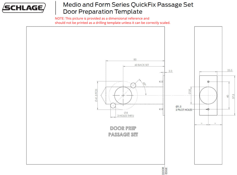 Schlage Medio Series Rivera Door Lever Matt Black - The Keyless Store