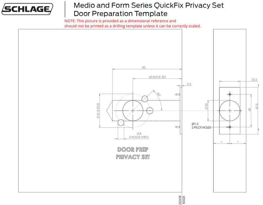 Schlage Medio Series Centra Door Lever Brushed Satin Chrome (Satin Chrome Plate) - The Keyless Store