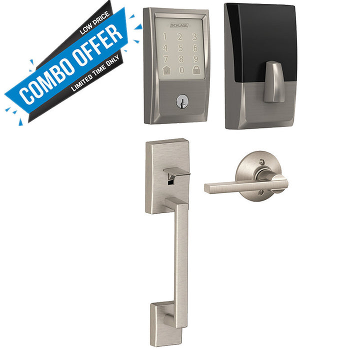 Schlage Encode Smart WiFi Deadbolt + Century Gripset/Latitude Lever Combo - The Keyless Store