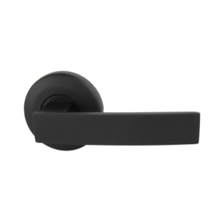 Schlage Valor Series Angular Door Lever Round Rose Black - The Keyless Store