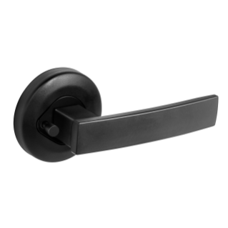 Schlage Valor Series Angular Door Lever Round Rose Black - The Keyless Store