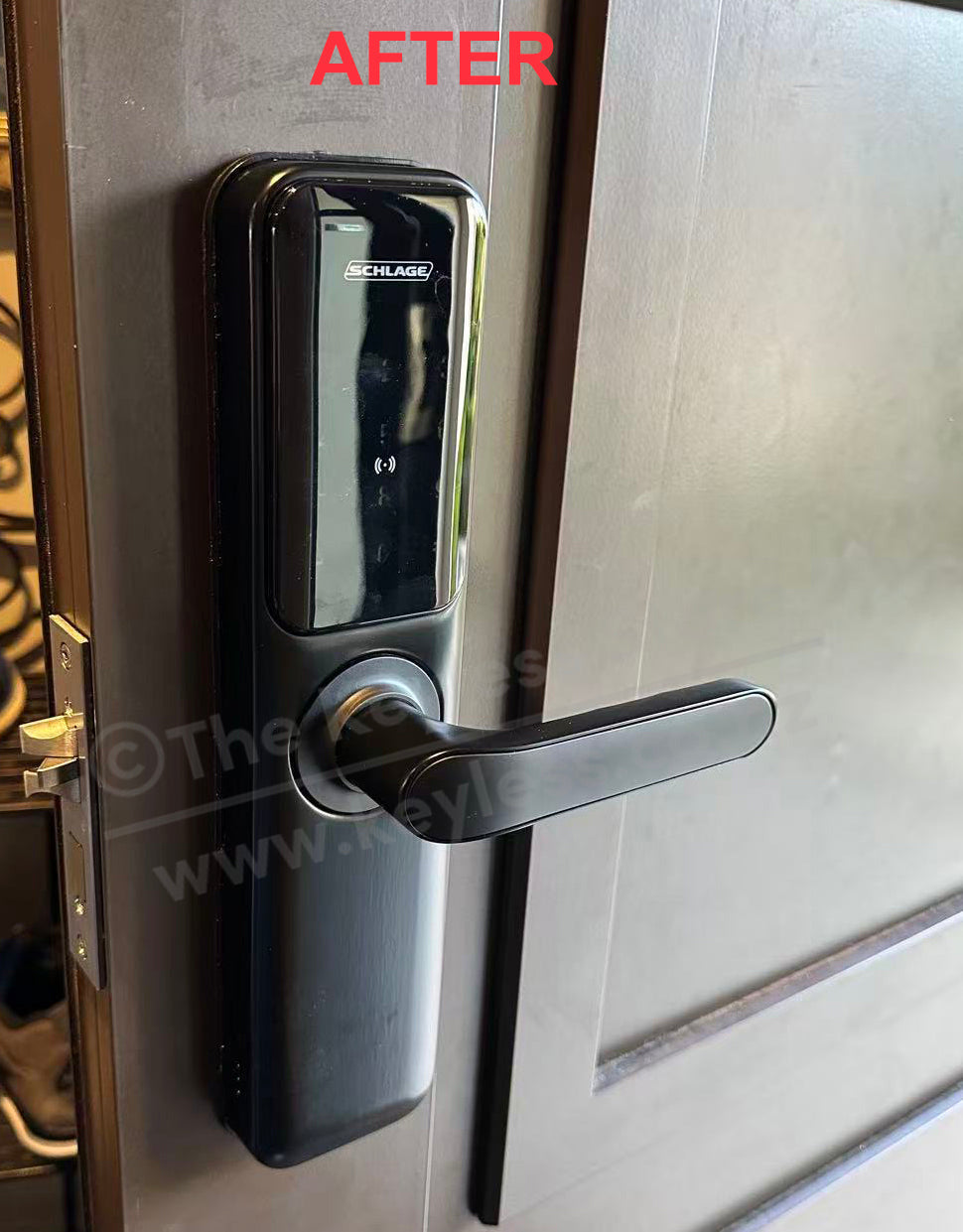 Gateman S170 Replaced with Schlage Resolute on an Aluminium Door