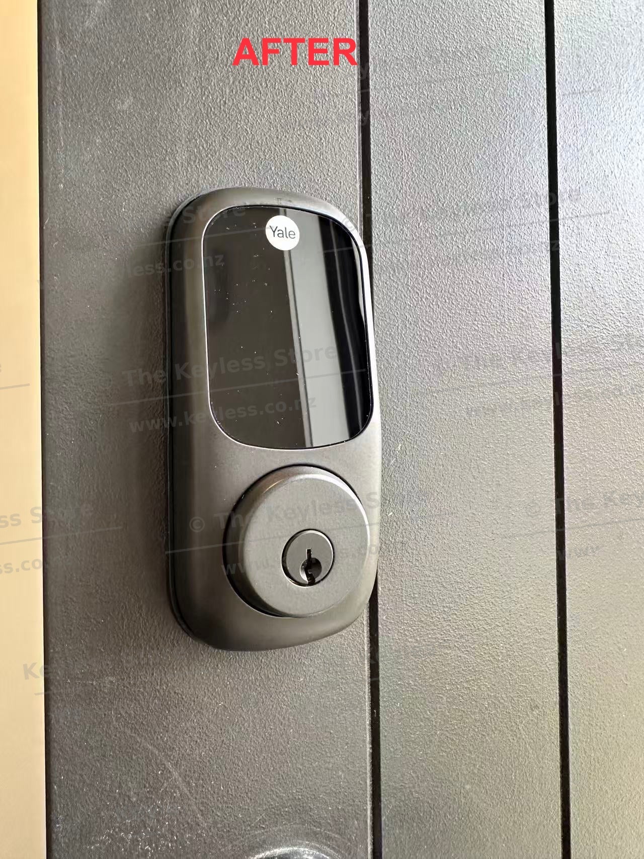 Yale Assure Keyed Deadbolt Installed in Matt Black