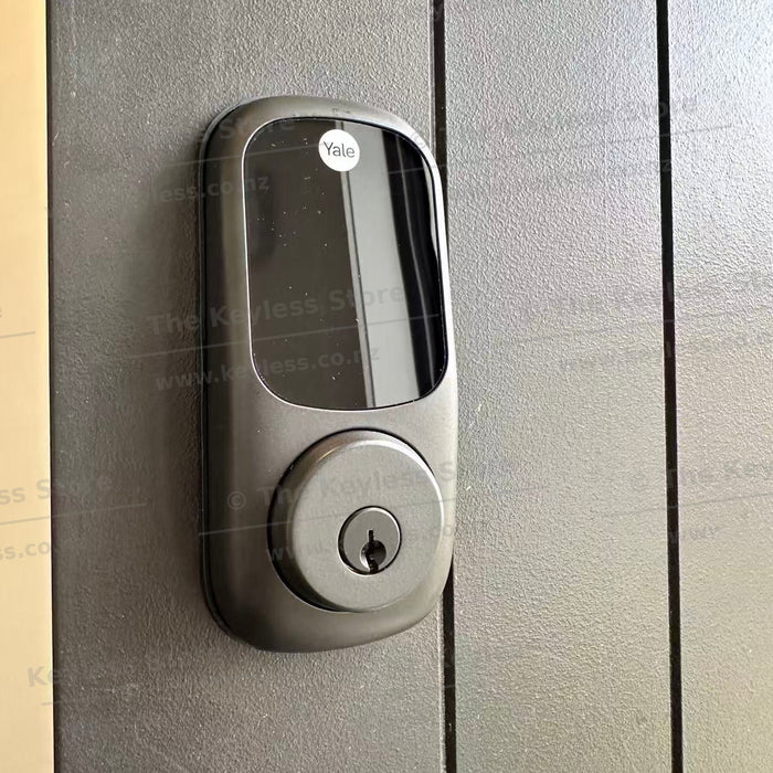 Yale Assure Keyed Deadbolt Installed in Matt Black