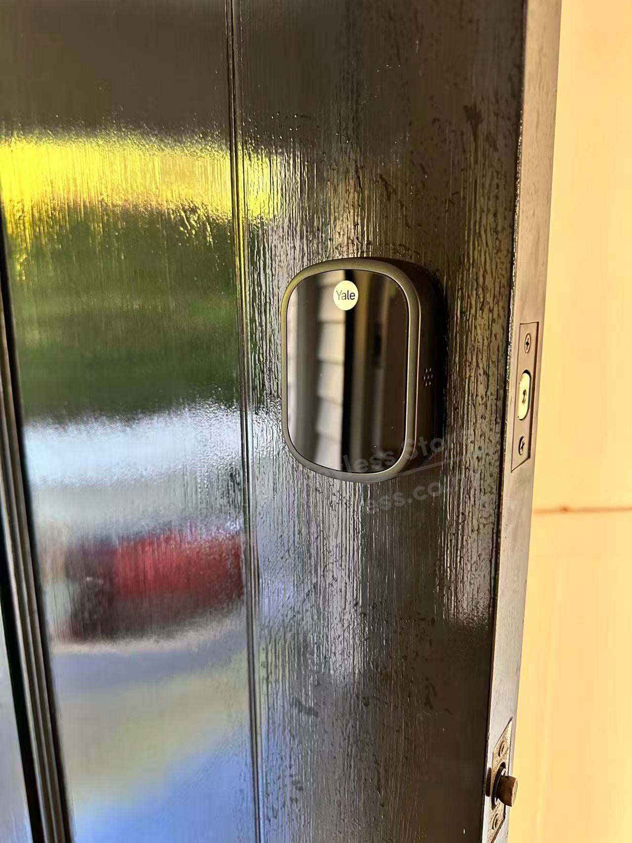 Yale Assure SL Black New Deadbolt Installation Above Existing Door Knob