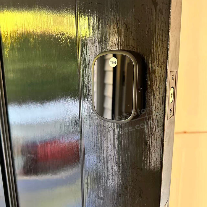 Yale Assure SL Black New Deadbolt Installation Above Existing Door Knob
