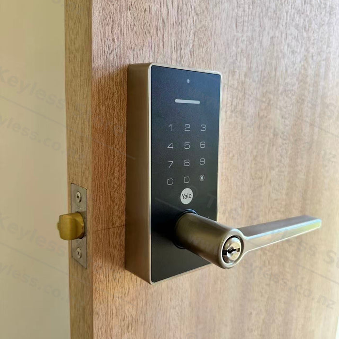 Yale Libi Keyed Digital Lever Lock Installed on a New Timber Door