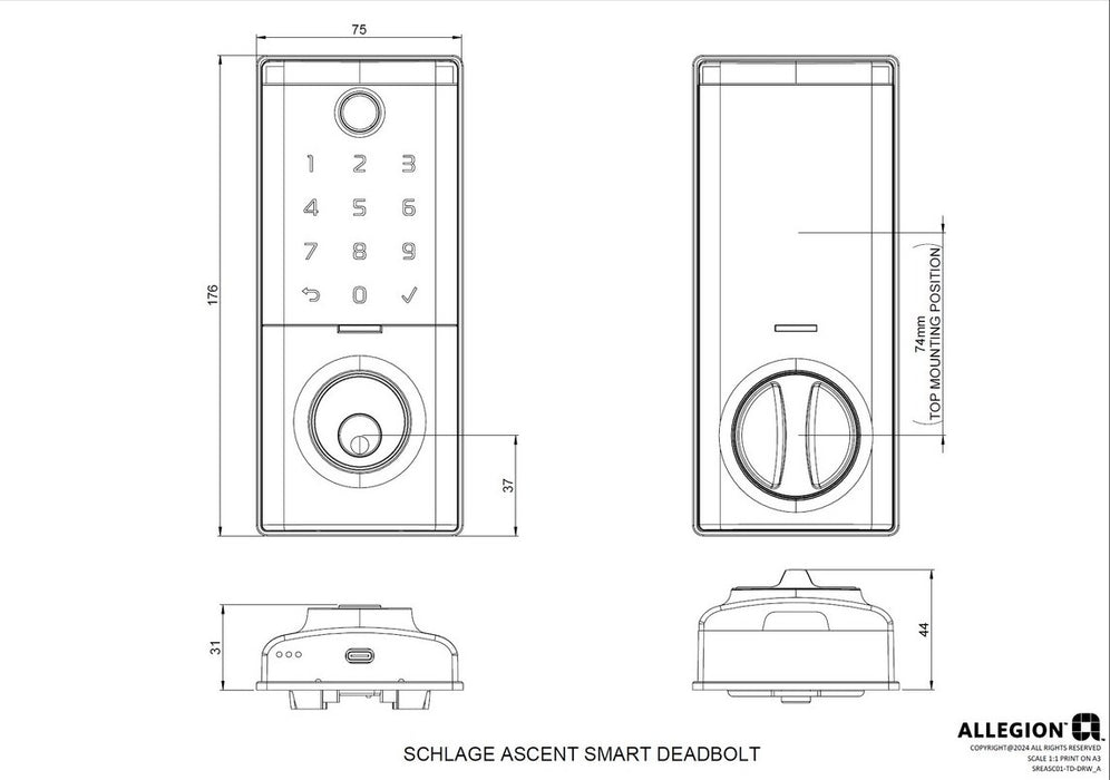 Schlage Ascent Smart Deadbolt + Century Gripset / Latitude Lever Combo Deal