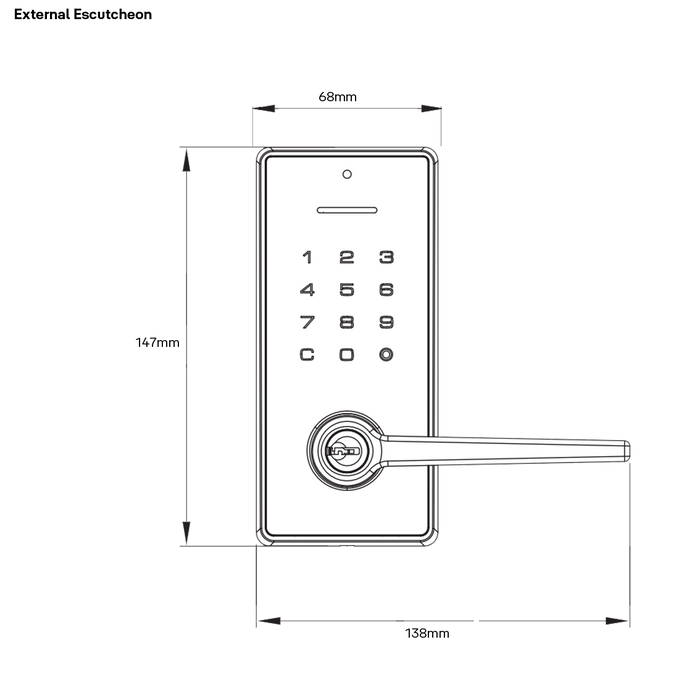 YALE LIBI Keyed Digital Lever Matt Black