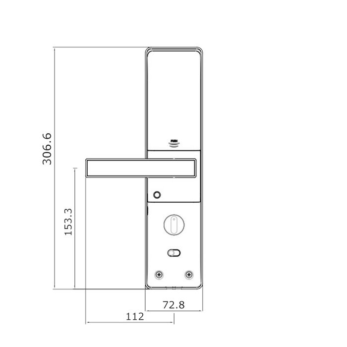 Yale 3109A Smart Door Lock - dimensions- The Keyless Store